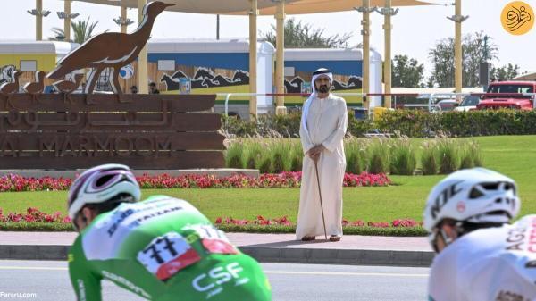 استقبال حاکم دبی از شرکت کنندگان در تور دوچرخه سواری